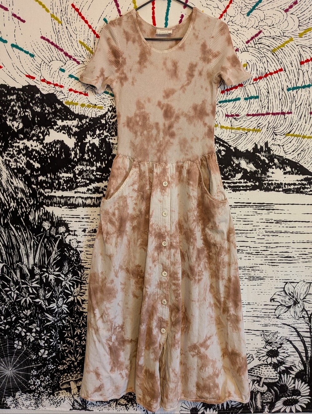 Vintage 90s Tie Dye Midi Dress